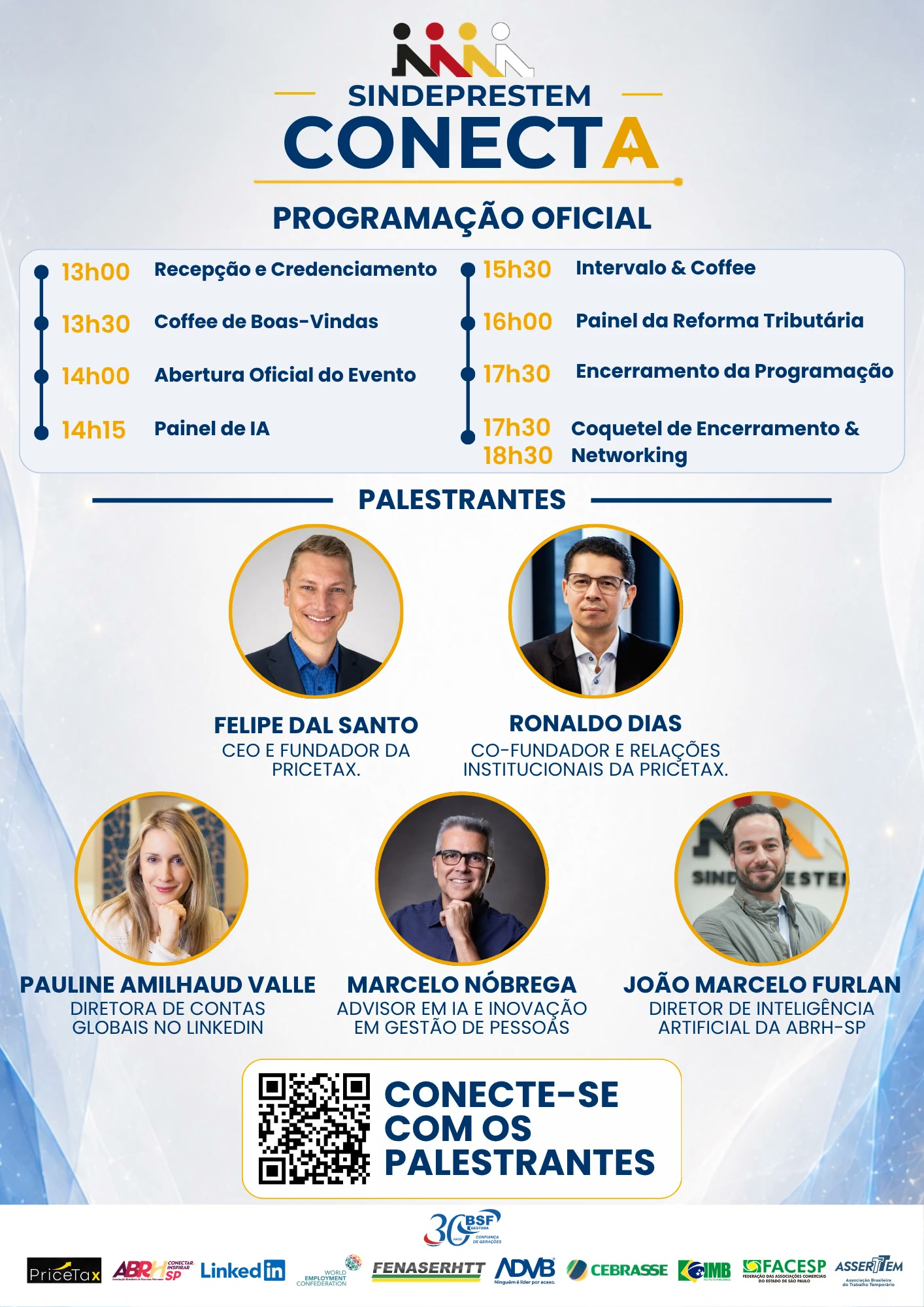 Cartaz com programação e palestrantes