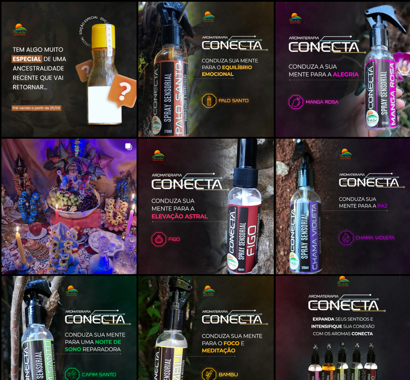 Campanha da linha de aromaterapia Conecta