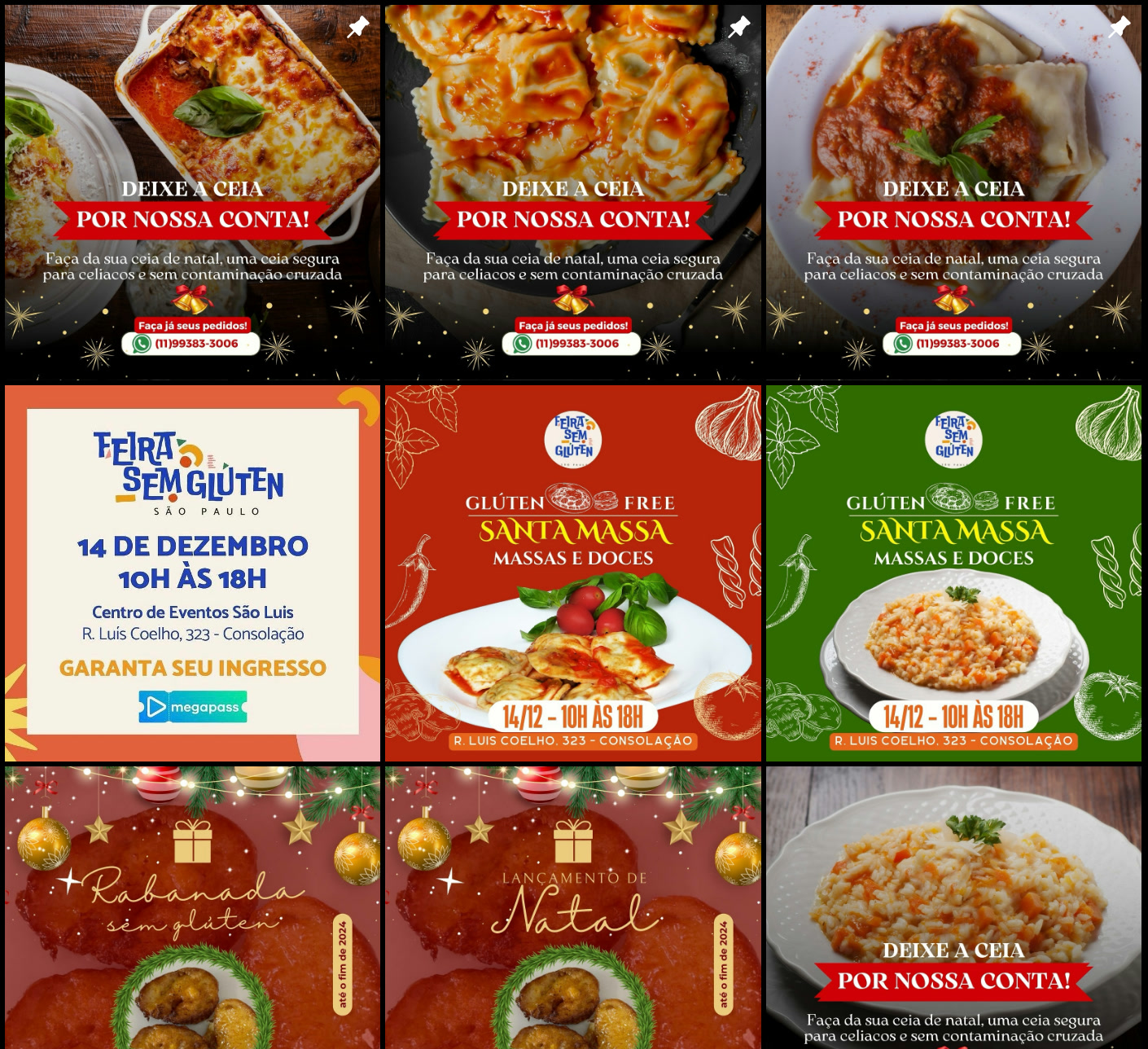 Posts de ceia de Natal e evento